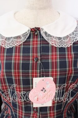 画像2: m petit by misako / ハローキティチェックワンピース L ネイビー×レッドチェック O-25-09-08-021-LO-OP-IG-OS