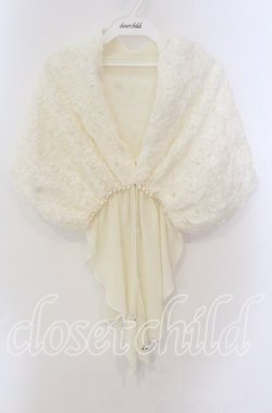 画像1: axes femme / 薔薇モチーフショール 92×34cm アイボリー O-25-09-08-026-AX-TO-IG-OS