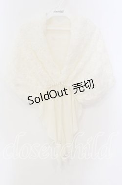 画像1: axes femme / 薔薇モチーフショール 92×34cm アイボリー O-25-09-08-026-AX-TO-IG-OS