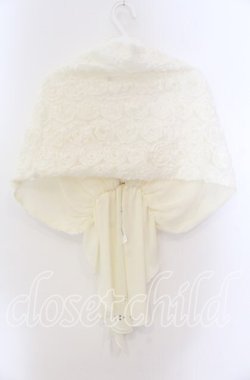 画像3: axes femme / 薔薇モチーフショール 92×34cm アイボリー O-25-09-08-026-AX-TO-IG-OS