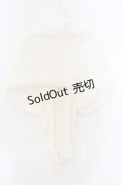 画像3: axes femme / 薔薇モチーフショール 92×34cm アイボリー O-25-09-08-026-AX-TO-IG-OS