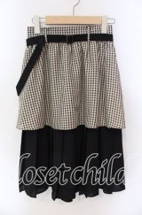 Maison de FLEUR Petite Robe canone / 優しい雨のギンガムスカート S ブラック O-25-09-08-027-EL-SK-OW-ZT008