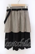 画像1: 【SALE】Maison de FLEUR Petite Robe canone / 優しい雨のギンガムスカート S ブラック O-25-09-08-027-EL-SK-OW-ZT008 (1)