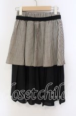画像3: 【SALE】Maison de FLEUR Petite Robe canone / 優しい雨のギンガムスカート S ブラック O-25-09-08-027-EL-SK-OW-ZT008 (3)