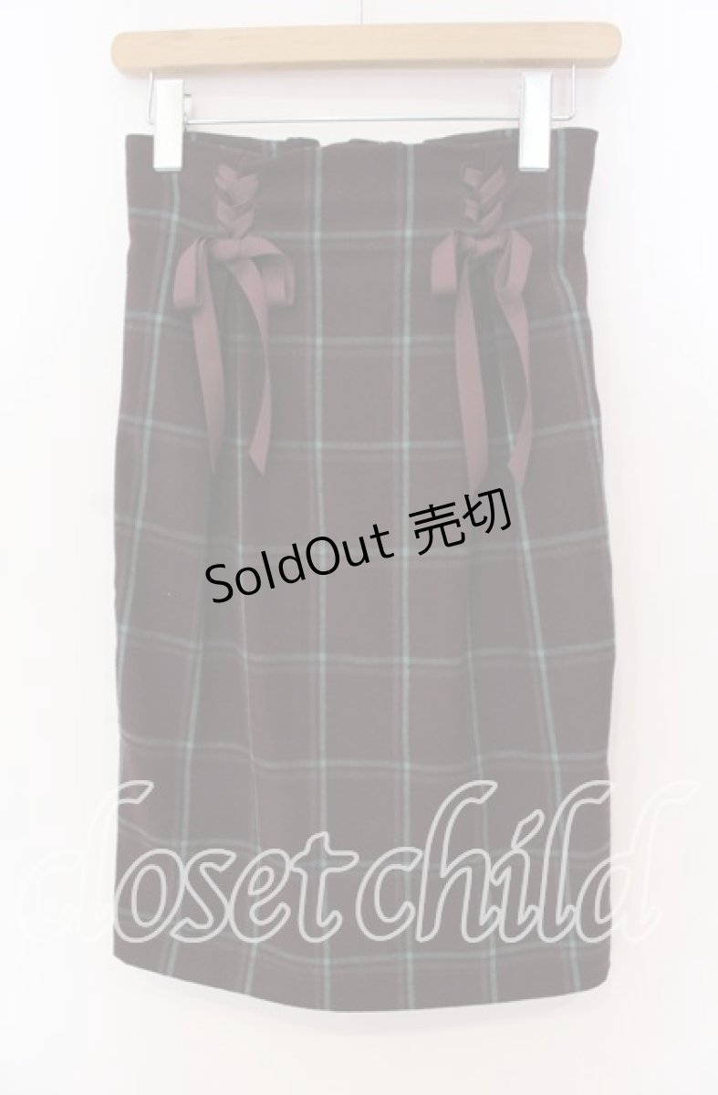 画像1: 【SALE】an another angelus / 編み下げリボンタイトスカート F ボルドー O-25-09-08-029-CA-SK-OW-ZT008 (1)