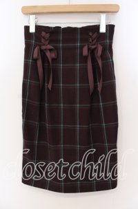 an another angelus / 編み下げリボンタイトスカート F ボルドー O-25-09-08-029-CA-SK-OW-ZT008