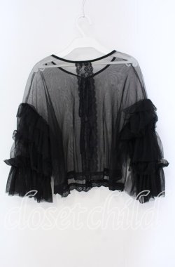 画像2: axes femme / フリルチュールトップス  クロ O-25-09-09-035-AX-TO-IG-OS
