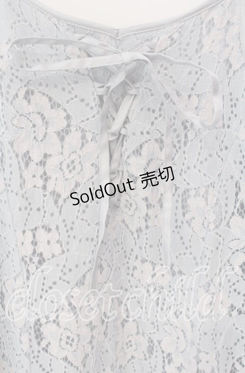 画像2: 【SALE】axes femme / レースキャミワンピース  サックス O-25-09-09-036-AX-OP-IG-ZT037 (2)