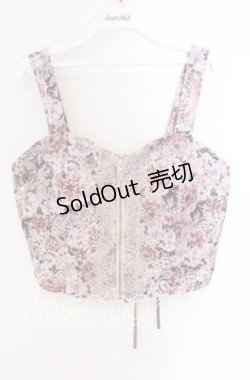 画像1: axes femme / フルールPTジップ付ビスチェ  ピンク O-25-09-09-040-AX-TO-IG-OS