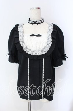 画像1: DearMyLove / チョーカーメイドフリルヨークトップス 3L クロ×シロ O-25-09-09-042-EL-TO-IG-OS