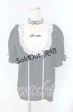 画像1: DearMyLove / チョーカーメイドフリルヨークトップス 3L クロ×シロ O-25-09-09-042-EL-TO-IG-ZT256