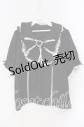 DearMyLove / 丸襟フリルヨークレースリボンブラウス 3L クロ×シロ O-25-09-09-043-EL-BL-IG-OS