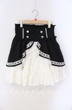 画像1: DearMyLove / カシュクールフリルはしごレーススカート LL クロ×シロ O-25-09-09-044-EL-SK-IG-OS