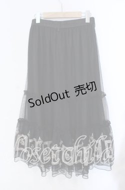 画像3: axes femme / 額縁刺繍チュールスカート  クロ O-25-09-09-047-AX-SK-IG-OS