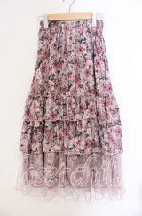 axes femme / フルールPTティアードスカート  ピンク O-25-09-09-048-AX-SK-IG-ZT203