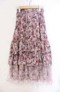 axes femme / フルールPTティアードスカート  ピンク O-25-09-09-048-AX-SK-IG-ZT203