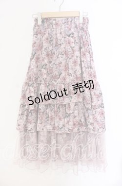 画像1: 【SALE】axes femme / フルールPTティアードスカート  ピンク O-25-09-09-048-AX-SK-IG-ZT203