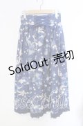 axes femme / ローズリース柄スカート  ブルー O-25-09-09-049-AX-SK-IG-OS