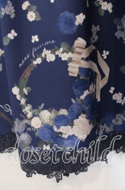 画像2: axes femme / ローズリース柄スカート  ブルー O-25-09-09-049-AX-SK-IG-OS