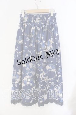 画像3: axes femme / ローズリース柄スカート  ブルー O-25-09-09-049-AX-SK-IG-OS