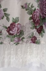 画像2: 【SALE】axes femme / ラフィネローズ柄タックスカート  アイボリー×ラベンダー O-25-09-09-050-AX-SK-IG-ZT214 (2)