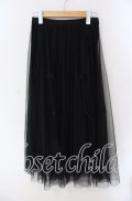 axes femme POETIQUE / ベロア×チュールリボンリバーシブルスカート  クロ O-25-09-09-053-AX-SK-IG-OS