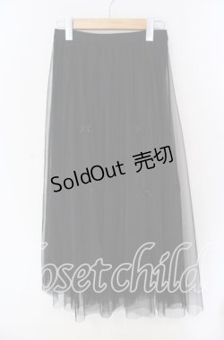 画像1: axes femme POETIQUE / ベロア×チュールリボンリバーシブルスカート  クロ O-25-09-09-053-AX-SK-IG-OS