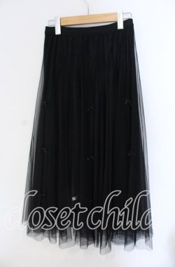 画像2: axes femme POETIQUE / ベロア×チュールリボンリバーシブルスカート  クロ O-25-09-09-053-AX-SK-IG-OS