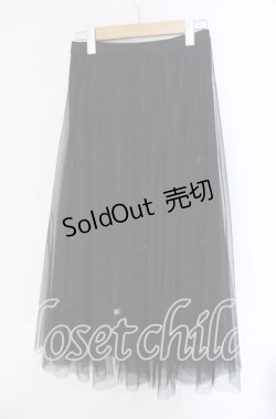 画像2: axes femme POETIQUE / ベロア×チュールリボンリバーシブルスカート  クロ O-25-09-09-053-AX-SK-IG-OS