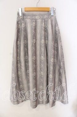 画像1: axes femme / アンティークローズスカート  グレー×アイボリー O-25-09-09-054-AX-SK-IG-OS
