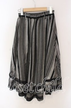 画像2: axes femme POETIQUE / ストライプ柄イレヘムスカート  クロ O-25-09-09-056-AX-SK-IG-OS