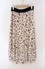 axes femme / レオパード柄スカート  アイボリー×クロ O-25-09-09-058-AX-SK-IG-ZT259