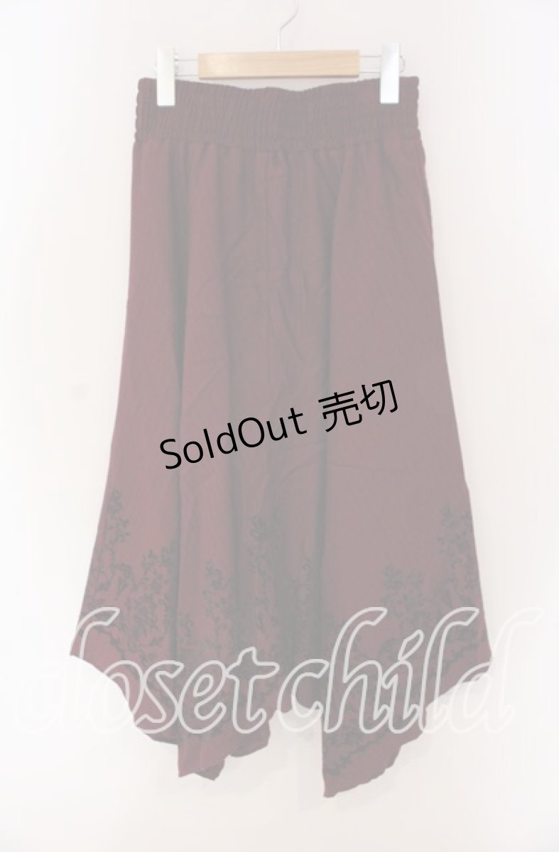 画像1: 【SALE】axes femme / フロッキーイレヘムスカート  ワイン O-25-09-09-059-AX-SK-IG-ZT015 (1)