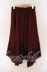 axes femme / フロッキーイレヘムスカート  ワイン O-25-09-09-059-AX-SK-IG-ZT015