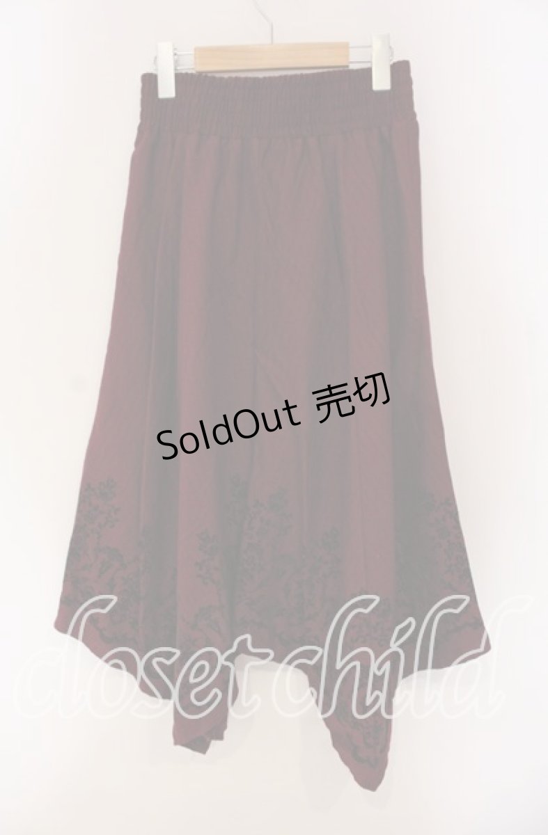 画像3: 【SALE】axes femme / フロッキーイレヘムスカート  ワイン O-25-09-09-059-AX-SK-IG-ZT015 (3)