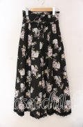 axes femme / レースアップスカウチョ  クロ 花柄 O-25-09-09-065-AX-PA-IG-OS