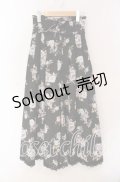 axes femme / レースアップスカウチョ  クロ 花柄 O-25-09-09-065-AX-PA-IG-OS