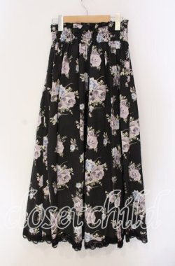 画像3: axes femme / レースアップスカウチョ  クロ 花柄 O-25-09-09-065-AX-PA-IG-OS