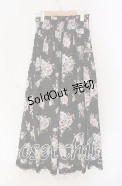 画像3: axes femme / レースアップスカウチョ  クロ 花柄 O-25-09-09-065-AX-PA-IG-OS