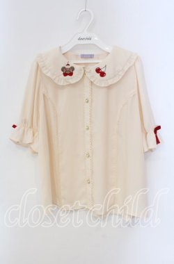 画像1: axes femme kawaii / クマパフェ刺繍ブラウス  アイボリー O-25-09-09-067-AX-BL-IG-OS