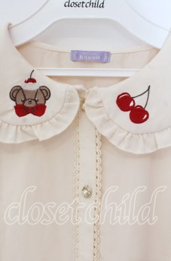画像2: axes femme kawaii / クマパフェ刺繍ブラウス  アイボリー O-25-09-09-067-AX-BL-IG-OS