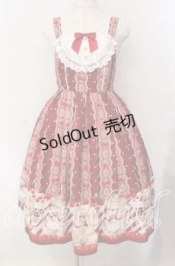 画像1: axes femme kawaii / クマパフェ総柄ジャンスカ  アカ O-25-09-09-079-AX-OP-IG-OS