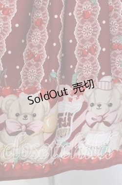 画像3: axes femme kawaii / クマパフェ総柄ジャンスカ  アカ O-25-09-09-079-AX-OP-IG-OS