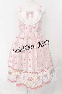 axes femme kawaii / クマパフェ総柄ジャンスカ  ピンク O-25-09-09-080-AX-OP-IG-OS