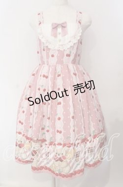 画像1: axes femme kawaii / クマパフェ総柄ジャンスカ  ピンク O-25-09-09-080-AX-OP-IG-OS