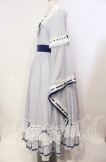 画像4: Hoshibako Works / 西行寺幽々子　付け襟付き着物風ワンピース  サックス×シロ O-25-09-09-085-LO-OP-OW-OS (4)