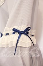 画像5: Hoshibako Works / 西行寺幽々子　付け襟付き着物風ワンピース  サックス×シロ O-25-09-09-085-LO-OP-OW-OS (5)