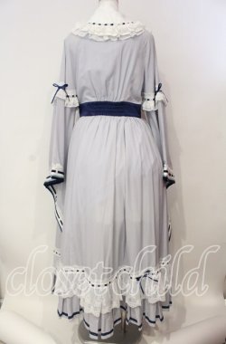 画像6: Hoshibako Works / 西行寺幽々子 付け襟付き着物風ワンピース  サックス×シロ O-25-09-09-085-LO-OP-OW-OS