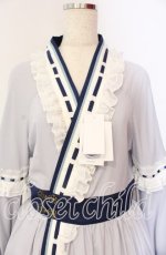画像7: Hoshibako Works / 西行寺幽々子　付け襟付き着物風ワンピース  サックス×シロ O-25-09-09-085-LO-OP-OW-OS (7)