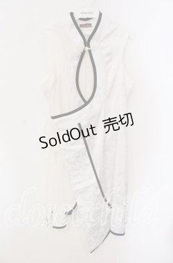 画像1: Qutie Frash / 胸開きチャイナチュニック  ホワイト O-25-09-09-010-QU-TO-OW-OS